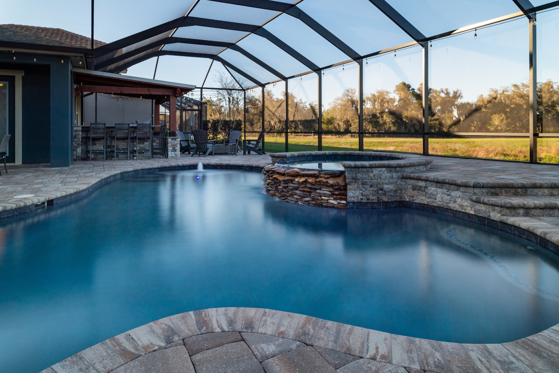 Backyard Oasis — Wahoo Pools custom build 2