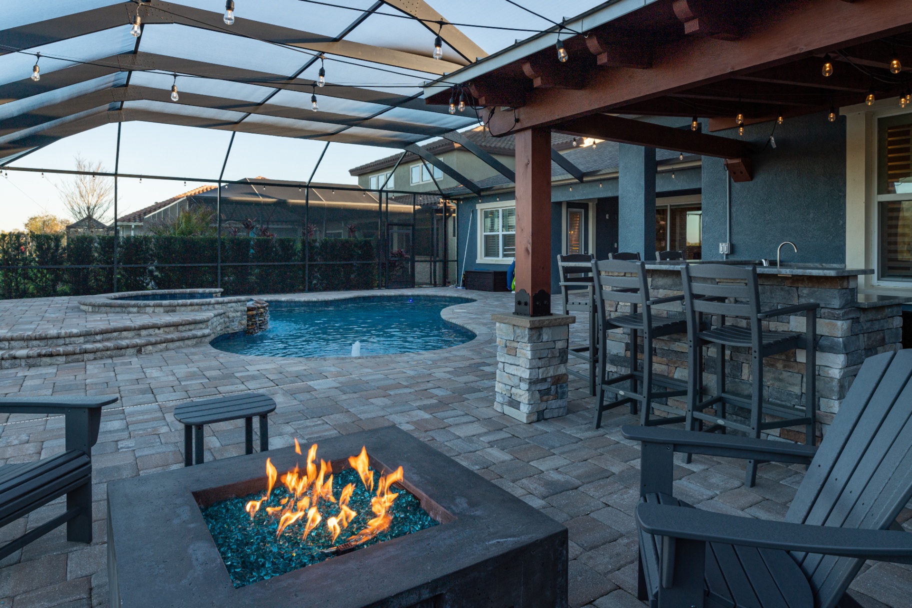 Backyard Oasis — Wahoo Pools custom build 5